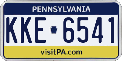 PA license plate KKE6541