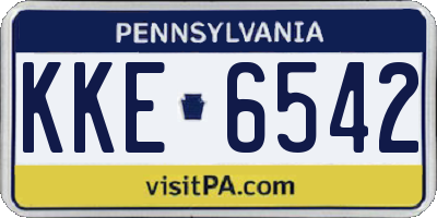 PA license plate KKE6542