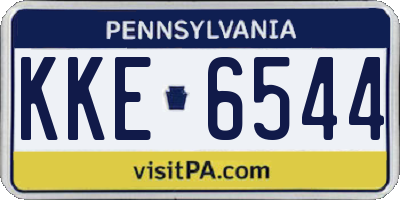 PA license plate KKE6544