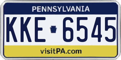 PA license plate KKE6545