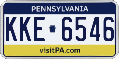 PA license plate KKE6546