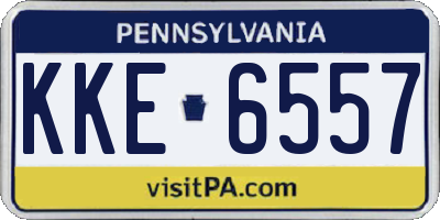 PA license plate KKE6557