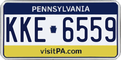 PA license plate KKE6559