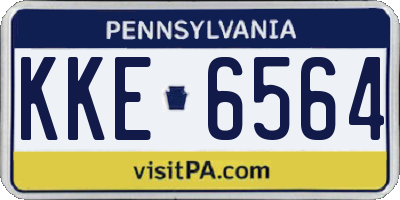 PA license plate KKE6564