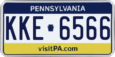 PA license plate KKE6566