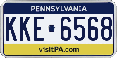 PA license plate KKE6568