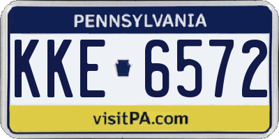 PA license plate KKE6572