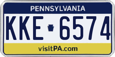 PA license plate KKE6574