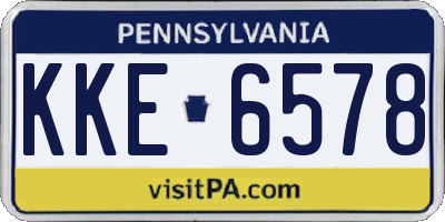 PA license plate KKE6578