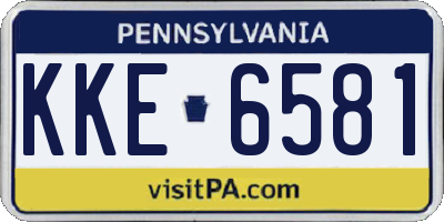 PA license plate KKE6581