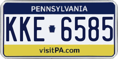 PA license plate KKE6585