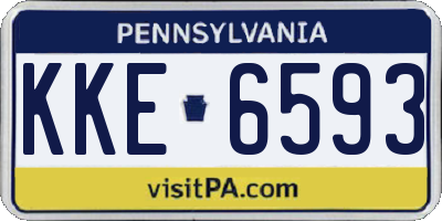 PA license plate KKE6593