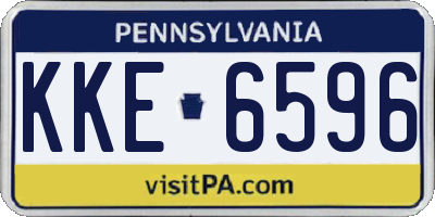 PA license plate KKE6596