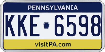 PA license plate KKE6598