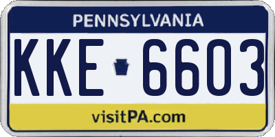 PA license plate KKE6603