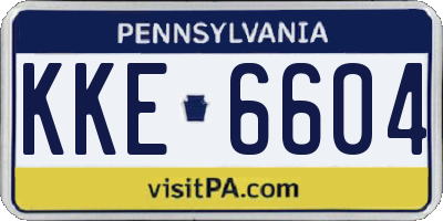PA license plate KKE6604
