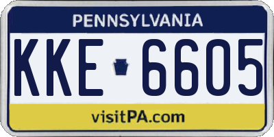 PA license plate KKE6605