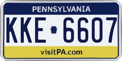 PA license plate KKE6607