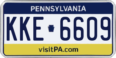 PA license plate KKE6609