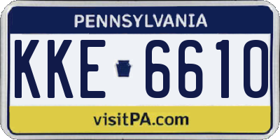 PA license plate KKE6610