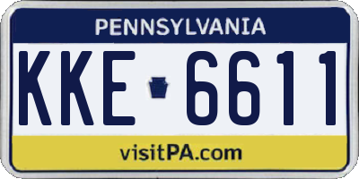 PA license plate KKE6611