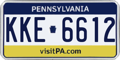 PA license plate KKE6612