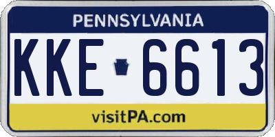 PA license plate KKE6613