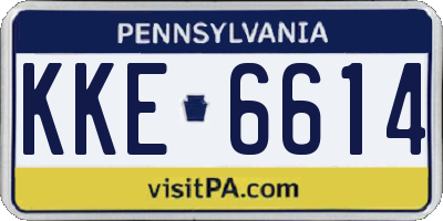 PA license plate KKE6614