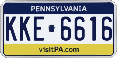 PA license plate KKE6616