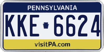 PA license plate KKE6624
