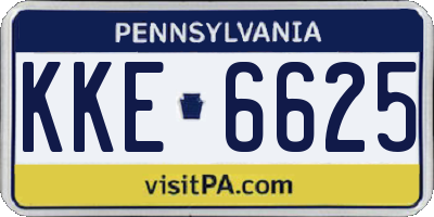 PA license plate KKE6625