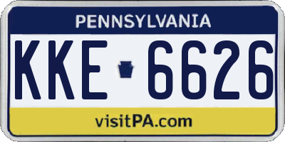 PA license plate KKE6626