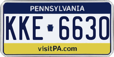 PA license plate KKE6630