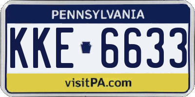 PA license plate KKE6633