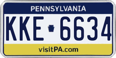 PA license plate KKE6634