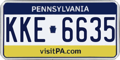 PA license plate KKE6635