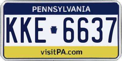PA license plate KKE6637