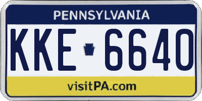 PA license plate KKE6640