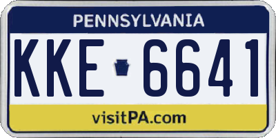 PA license plate KKE6641