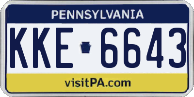 PA license plate KKE6643