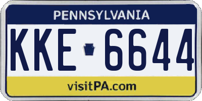 PA license plate KKE6644