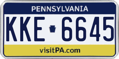 PA license plate KKE6645