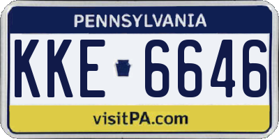 PA license plate KKE6646