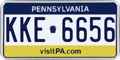PA license plate KKE6656