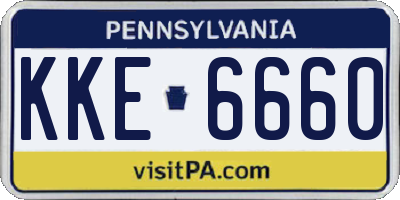 PA license plate KKE6660