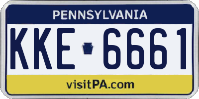 PA license plate KKE6661