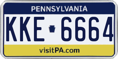 PA license plate KKE6664