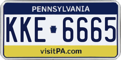 PA license plate KKE6665