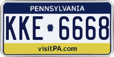 PA license plate KKE6668