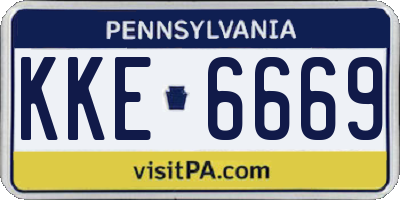 PA license plate KKE6669